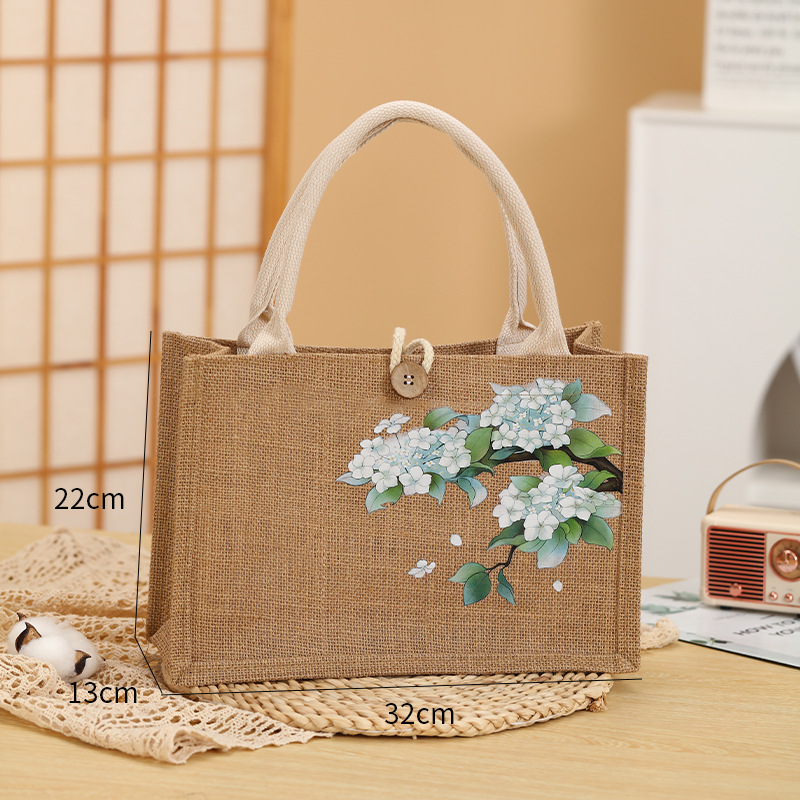 Nuevo bolso de lino estudiante caja de almuerzo ropa de protección del medio ambiente compras bolso ojo bolsa de lino bolso de lona