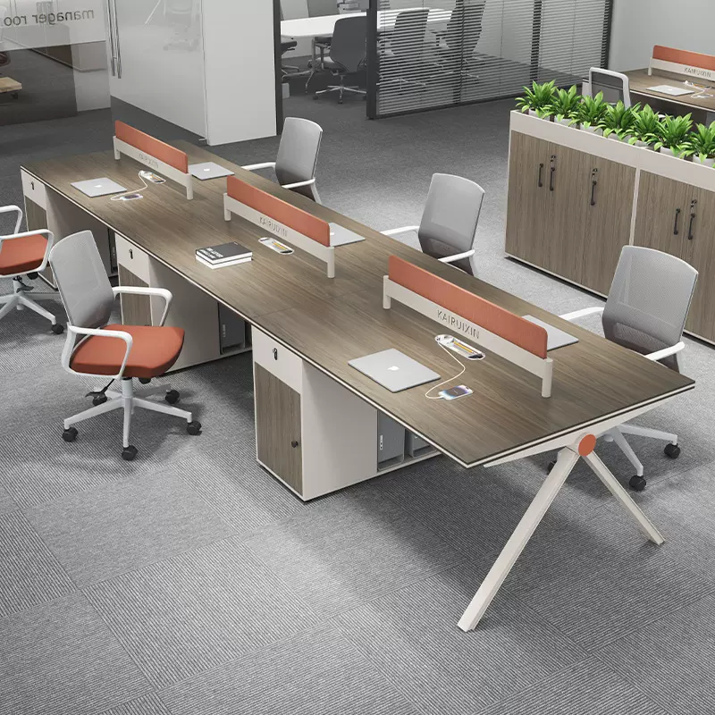 职员办公桌椅组合4四6人位简约现代办公室电脑桌屏风2人员工位桌