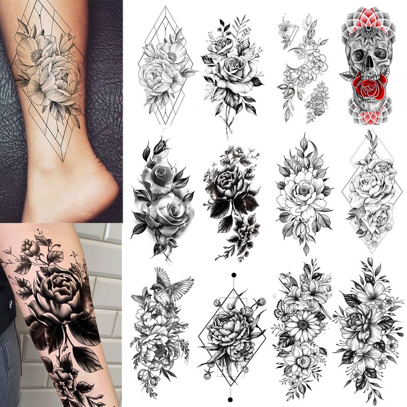 Cross-border single-pattern tattoo stickers for arms, calves, and neck, temporary tattoo stickers, Temu stickers, tattoo Amazon Cross-border single-pattern tattoo stickers for arms, calves, and neck, temporary tattoo stickers, Temu stickers, tattoo Amazon