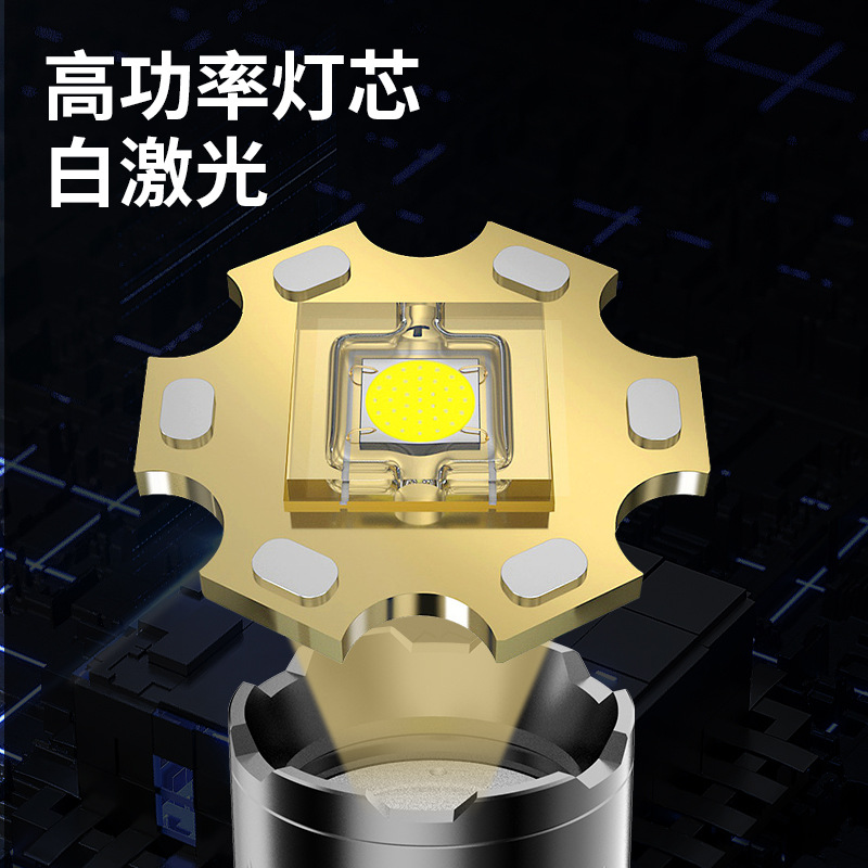 Linterna portátil de luz brillante linterna aleación de aluminio telescópica zoom láser linterna táctica entrega de una pieza