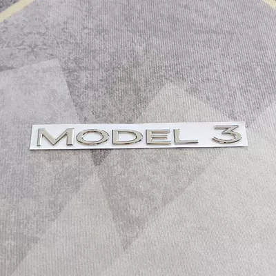 Tesla Model 3Syx Car Stickers, Car logo - replacement-type-model3-silver