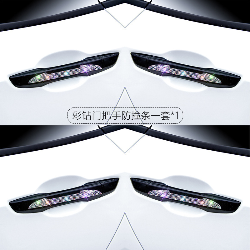 Car Door Handle Protective Film with Diamonds, Anti-Scratch Handle Sticker, Car Door Bowl Anti-Scratch Car Handle Protective Film