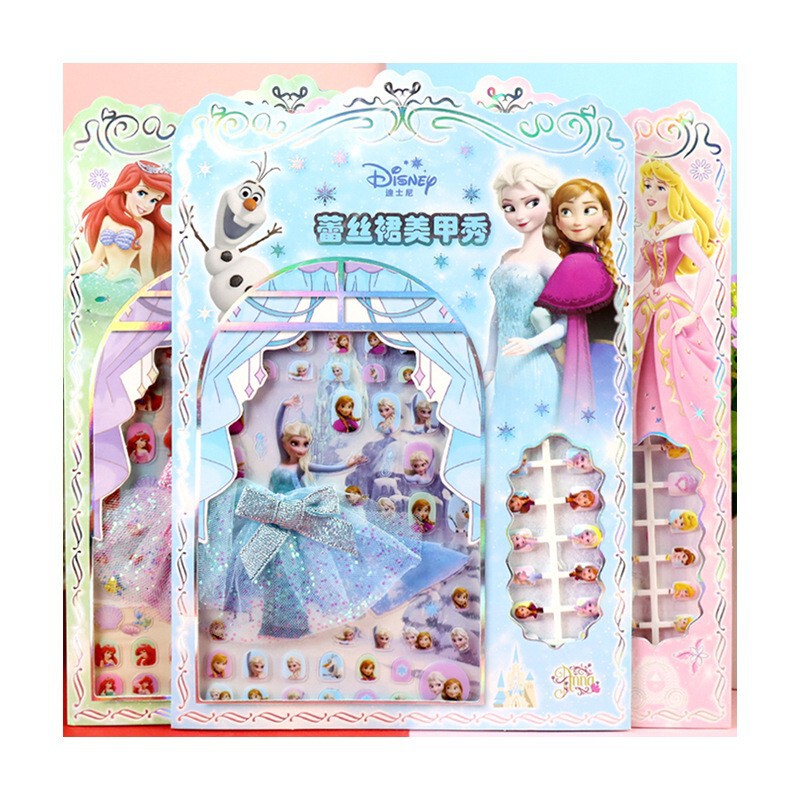 Children's Nail Stickers Ice and Snow Sophia Stereo Lace Skirt Princess Cartoon Nail Stickers Handmade Creative Nail Stickers