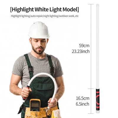 Cross-border LED silicone emergency light, bendable white light mechanical lighting lamp, handheld multifunctional light stick, rechargeable (İşçi projektorları) - white