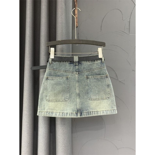 American Retro Hot Petite High-Waist Denim Short Skirt Women's Summer New Slimming Word Buttock Skirt Short Skirt