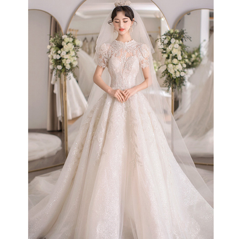 Wedding dress elegant bridal main wedding dress 2024 New slimming small retro court style texture