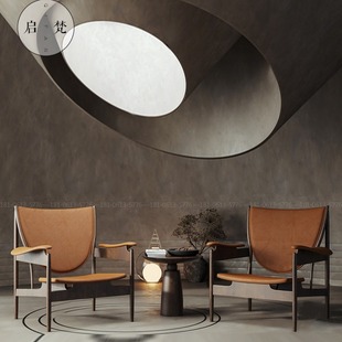 Designer leisure chair hotel club high-end ash wood chair export foreign trade processing furniture