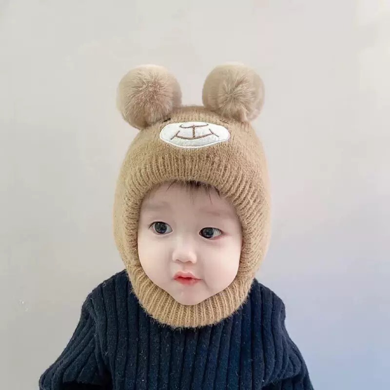 宝宝帽子秋冬款可爱婴幼儿毛线帽男女童针织套头加绒护耳帽鹿毛绒|undefined