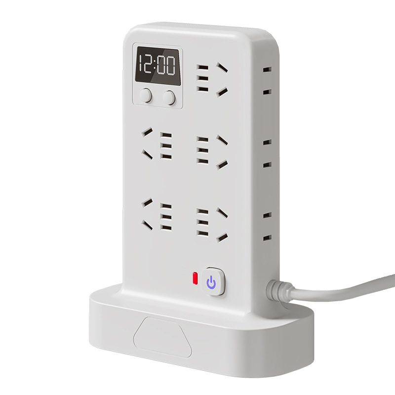 過負荷防止垂直オフィスソケット多機能 USB 電源タップ家庭用デジタル表示時計電源タップ多穴|undefined