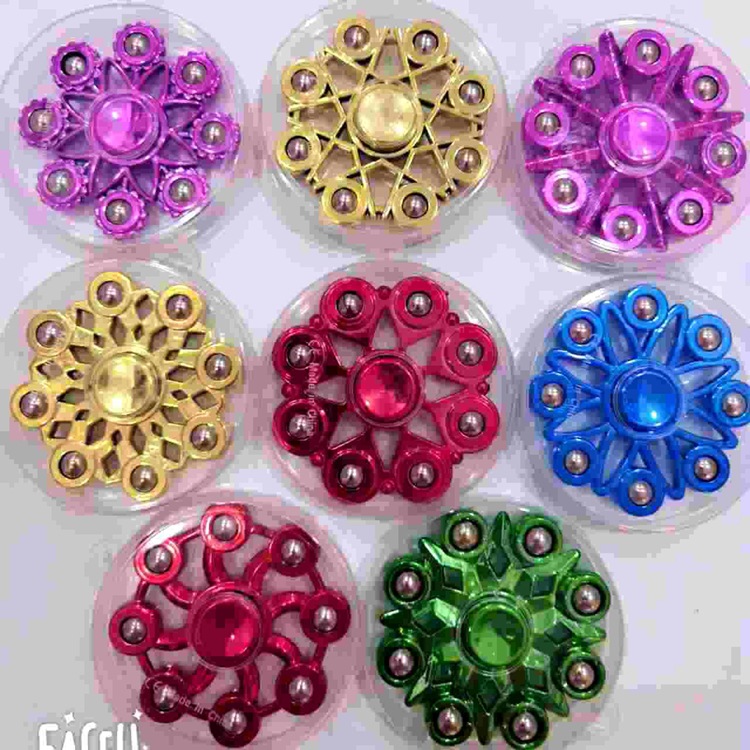 跨境8株6株5株电镀指尖陀螺 减压玩具儿童乐爱转转乐钢株陀螺合金|ms