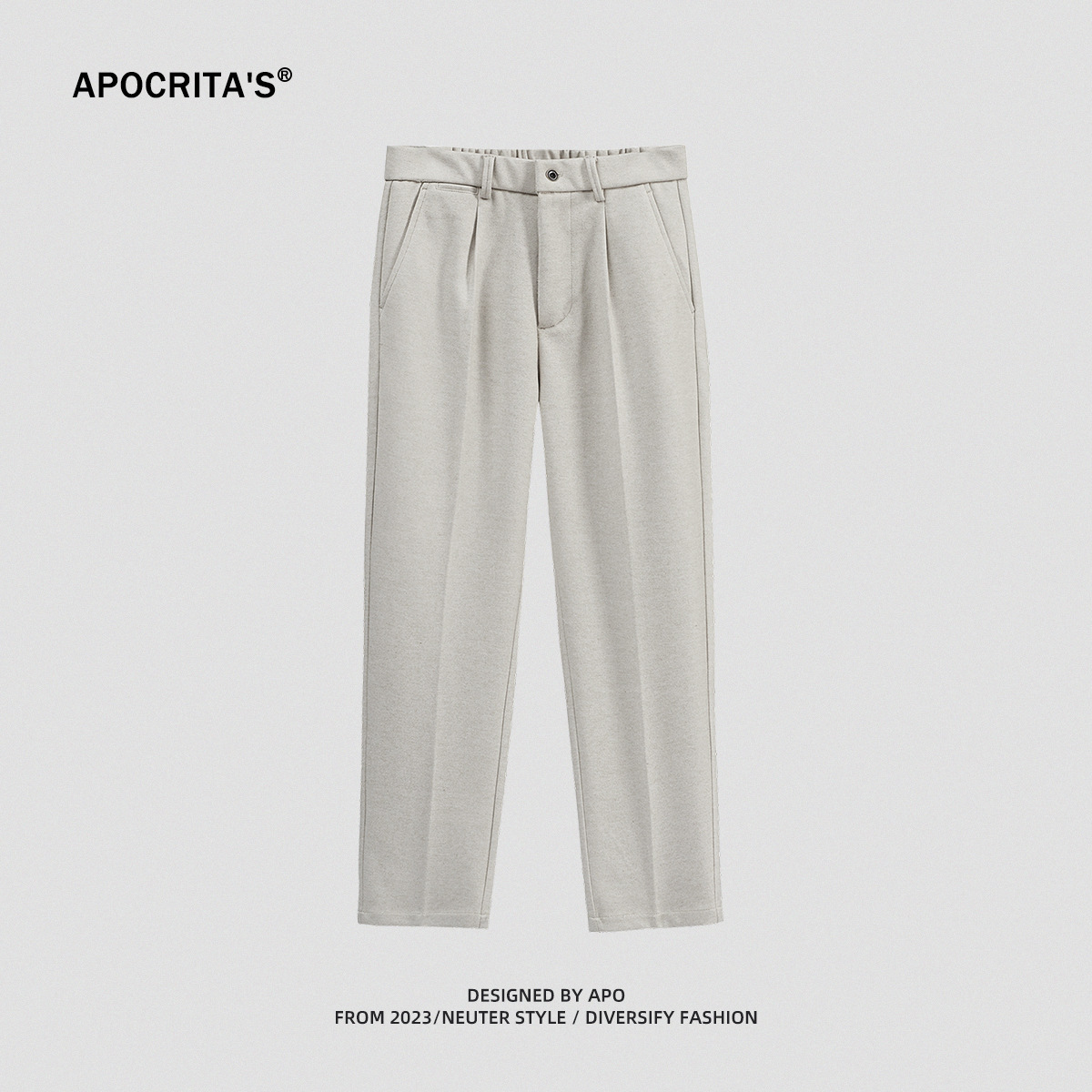 Ropa de hombre APO | pantalones de lana pantalones de pierna recta 2024 invierno nuevo estilo coreano antiarrugas pantalones casuales para hombres
