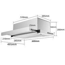 推拉式油烟机内循环家用小尺寸顶吸小户型600mm宽公寓厨房抽烟机