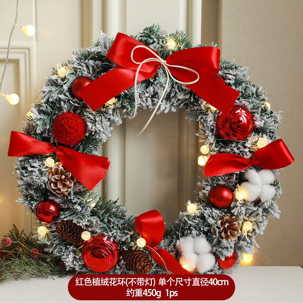 Seda verde nuevo guirnalda de Navidad eucalipto flocado Garland 40CM decoración de la puerta decoraciones transfronterizas