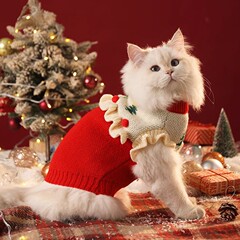 猫服クリスマス冬保温毛落ち防止冬子猫猫猫猫猫冬セーター冬服