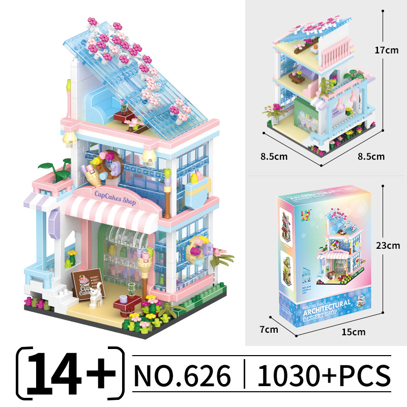 Bloques de Construcción de Micropartículas de Escena Urbana de Pastelería United Creation 626-9, Juguete DIY Hecho a Mano, Regalo, Venta Caliente Transfronteriza