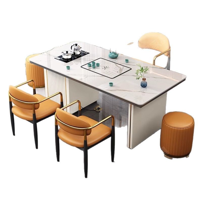 Mesa de té de estilo italiano de lujo incorporada simple y moderna mesa de té de oficina en el hogar balcón pequeña mesa de té de agua hirviendo