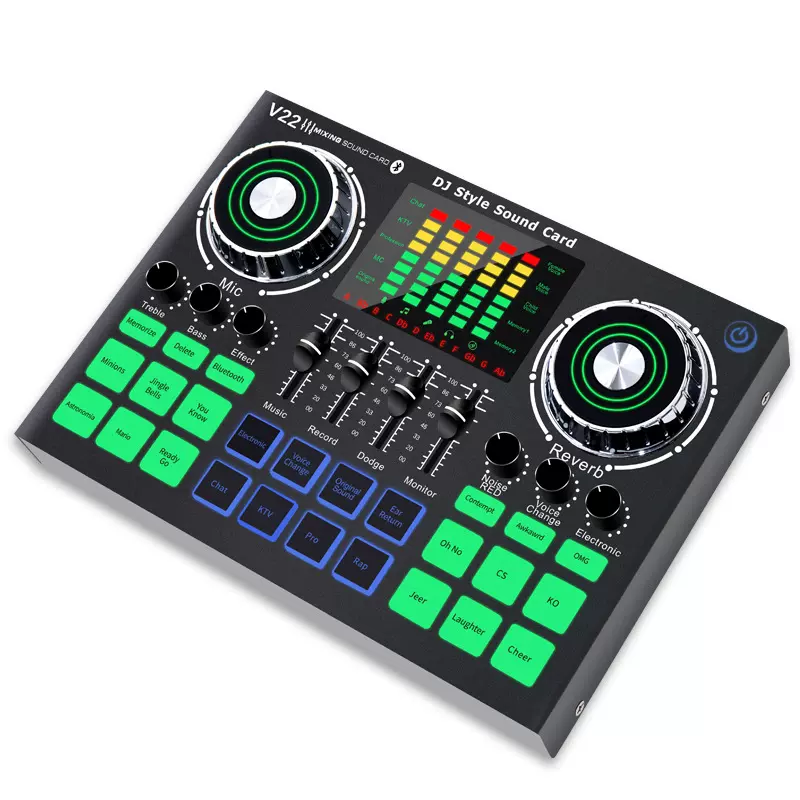声响厂家V22声卡手机电脑K歌主播电音网红直播声卡