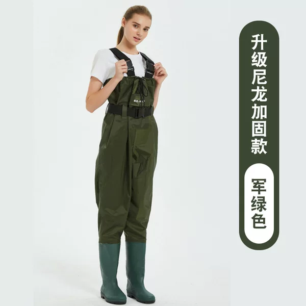 Haixiang Nylon Half-Body Suspender Waders, Full-Body Waterproof, Thickened and Wear-Resistant Fishing Pants, Reservoir Lure Suits Available for Wholesale