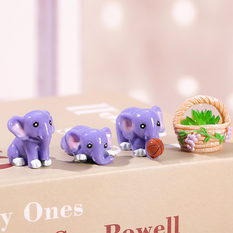 Creative resin animal elephant small ornaments home gardening sand tray DIY micro landscape landscaping decoration accessories