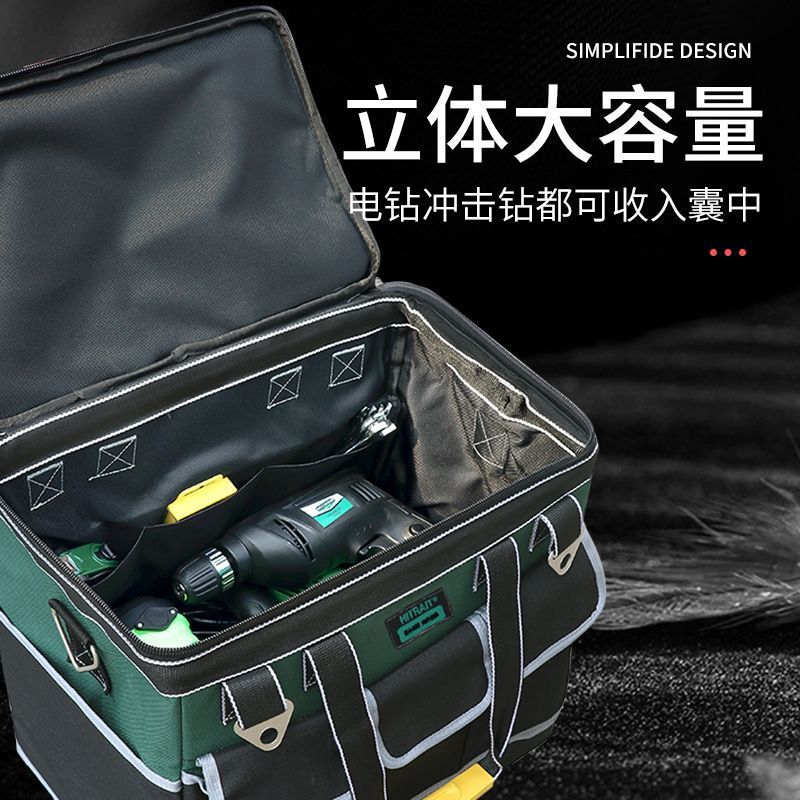 Caja de herramientas tipo trolley, kit, lona, resistente al desgaste, extra gruesa y duradera, bolsa de almacenamiento con ruedas, electricista de mantenimiento de gran capacidad