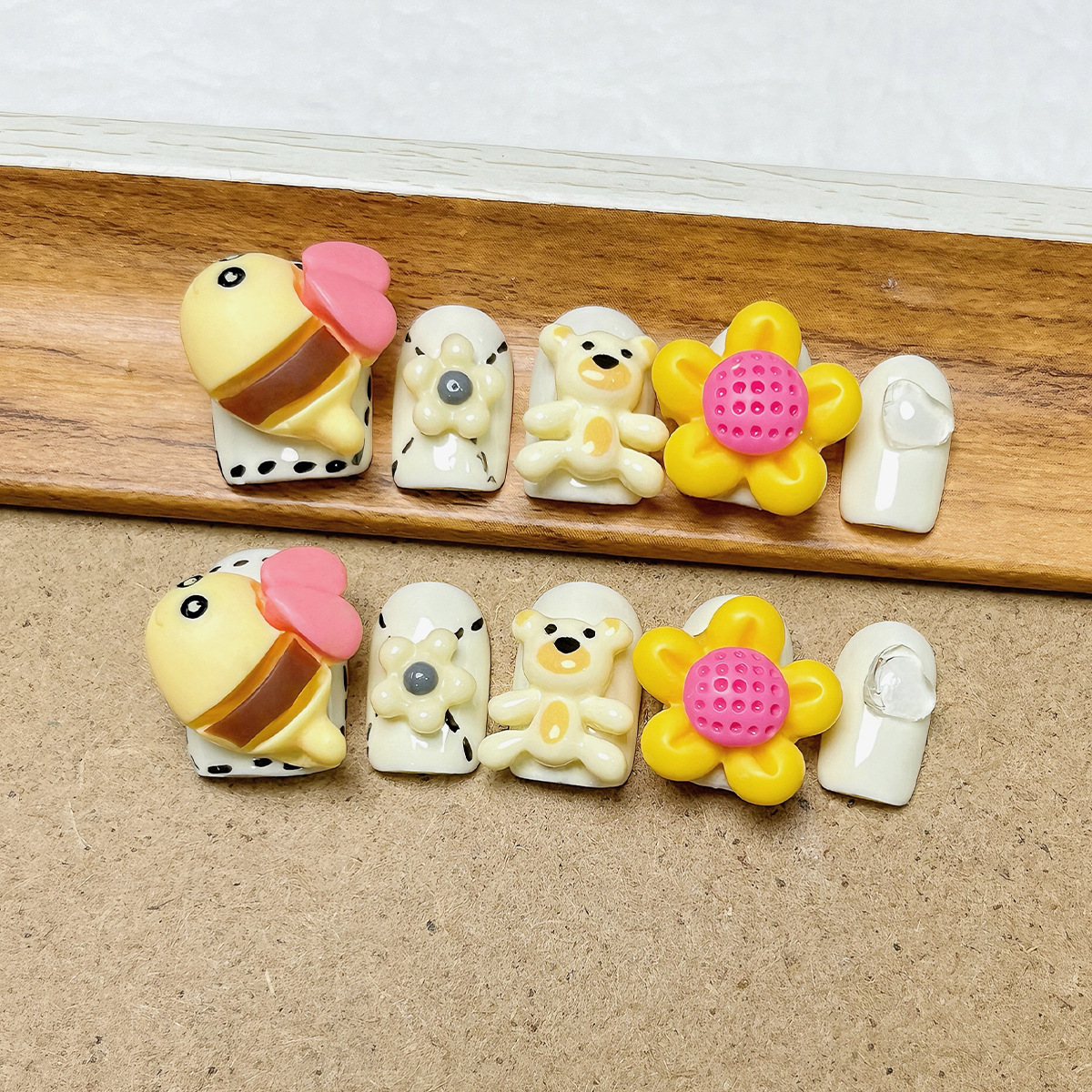 Manos de uso de uñas gradiente blush estereoscópio relieve manicure manicure falsa explosión pura lujo puro manicure