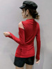 Heavy Industry Hot Rolled Diamond Long sleeved T-shirt Women's Fashion Sexy Inner Layup Top Tight Small Shirt