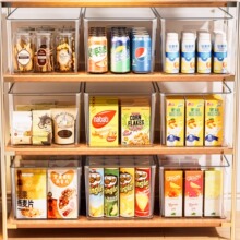 透明零食收纳箱桌面收纳盒橱柜储物篮筐长方形书本饮料抽屉整理架