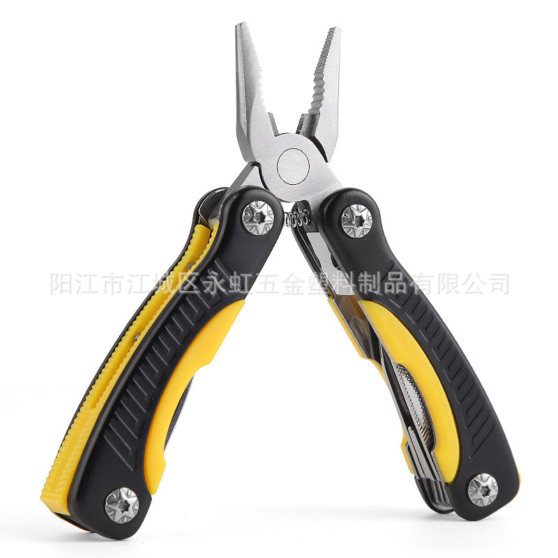 1新款多功能钳子不锈钢刀钳户外折叠钳工具便携钳子礼品logo