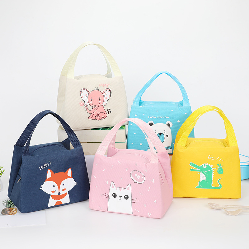 Children's school lunch bag cartoon lunch bag wholesale Oxford cloth thickened aluminum foil portable ice bag insulation lunch box bag