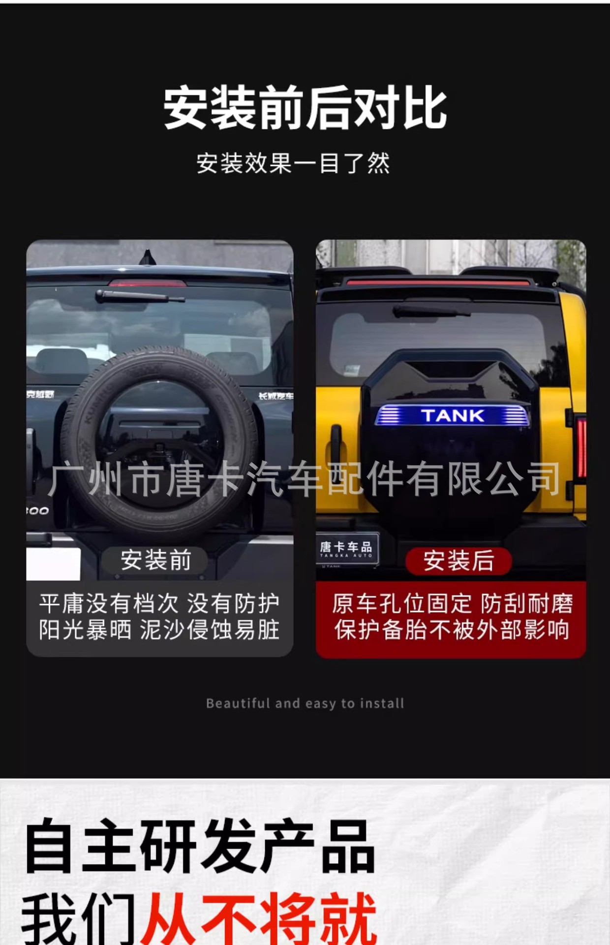 Tank 300 Journeyer Spare Tire Cover Rear Tailgate Spare Tire Shell All-Inclusive Tire Protective Cover Off-Road Appearance Modification