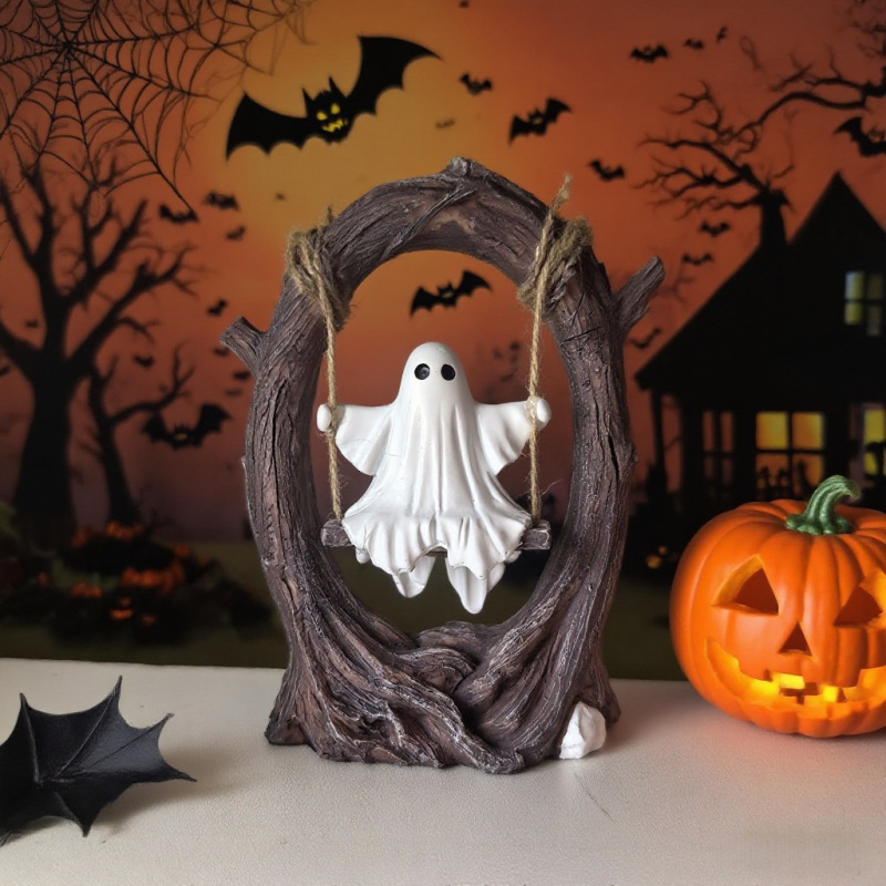 跨境新品Halloween Swing Ghost Decoration 万圣节秋千鬼魂装饰|undefined