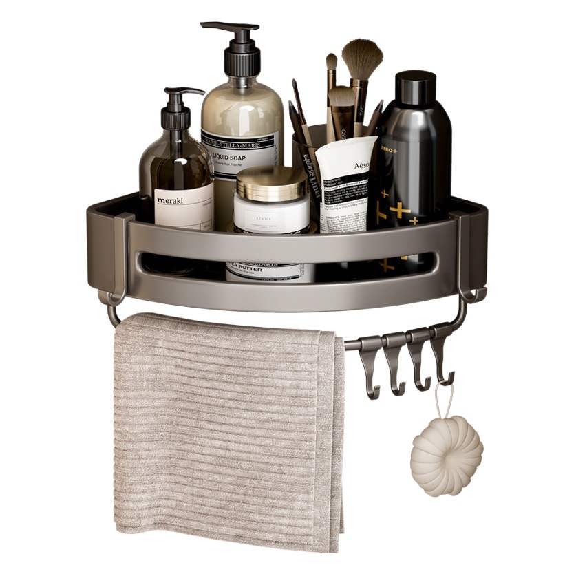 Estantes de baño Espacio sin perforación Estantes de baño de pared de aluminio Estantes de baño Estantes de almacenamiento de baño Fabricantes al por mayor