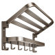 Gun Gray Bathroom Towel Rack Punch-Free Bath Towel Rack Hanger Kit Toilet Bathroom Shelf Storage Rack Storage Rack