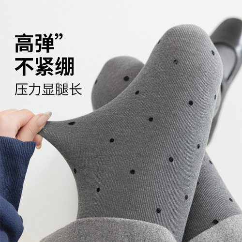 Gray Polka-Dot Tights for Women—Spring and Autumn, Thin Outerwear Style, Thickened Black Compression Leggings, Wholesale from Manufacturer