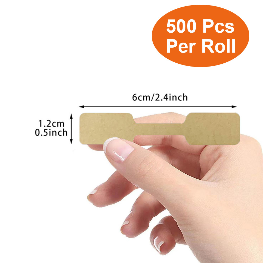 500개 스티커 | 롤 쥬얼리 가격 장식 천연 크래프트 종이 수제 스티커 라벨