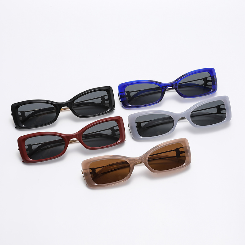 Gafas de Sol Cuadradas de Marco Grande de PC Protección UV380 para Viajes