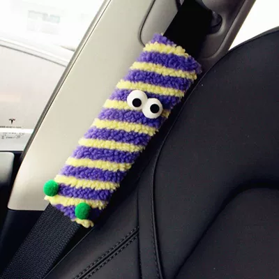 Seat belt shoulder pad Safety Belt Shoulder Cover for - purple-and-yellow-striped-safety-belt-shoulder-cover-eye-jiojio-style
