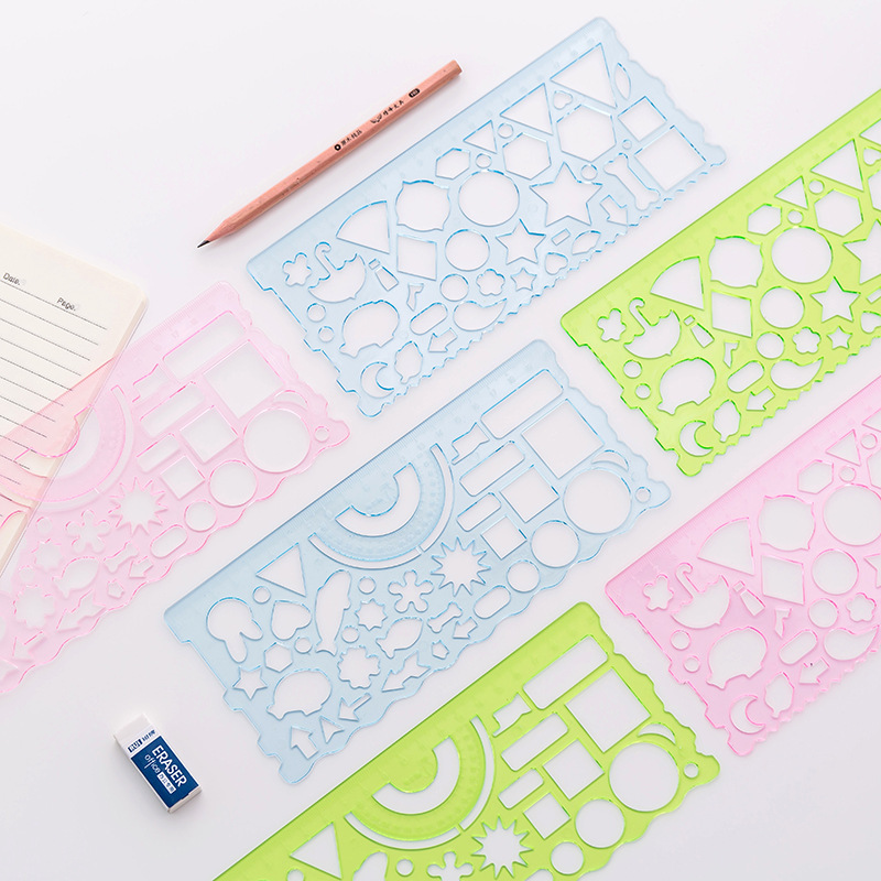 创意儿童多功能百变万花尺学生文具可爱绘图尺子练习画画套尺