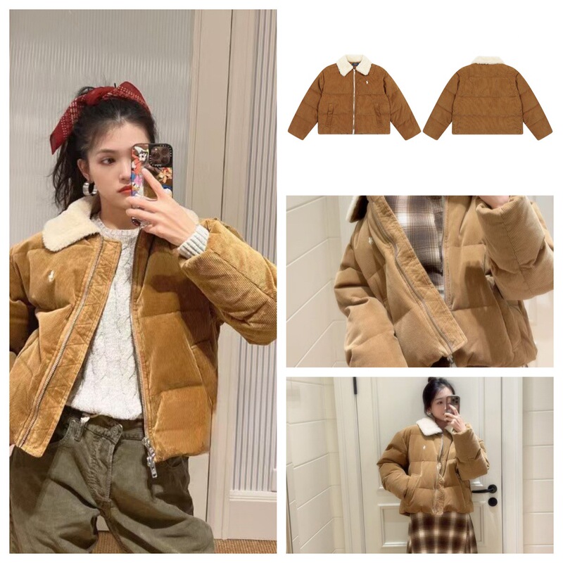 Golf Lauren Rl's New Fall/Winter Product: High-Waisted Corduroy down Jacket in Maillard Style