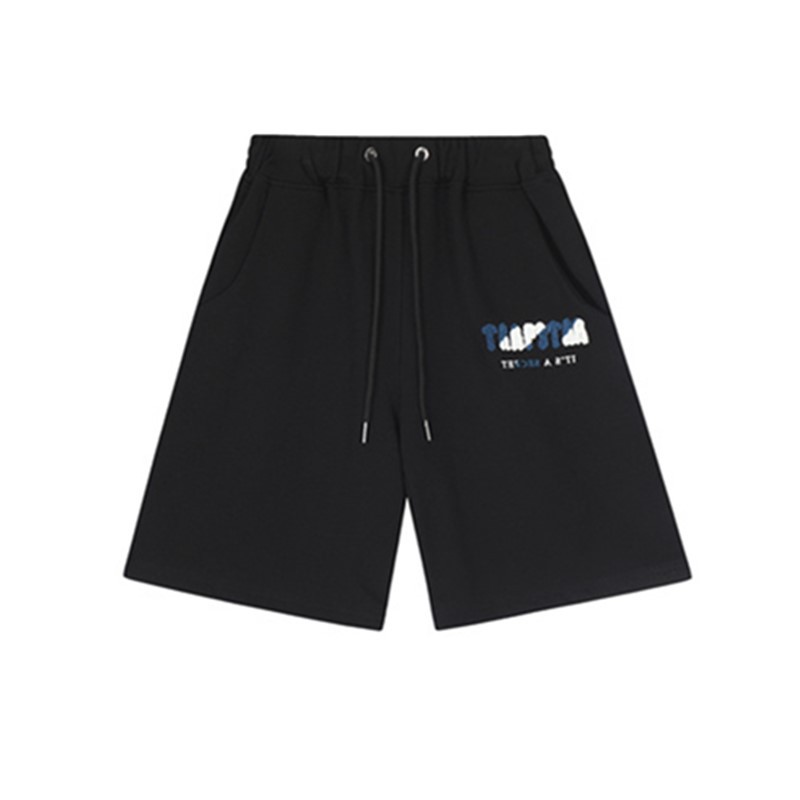 American Trapstar Letras Blanco Azul Toallas bordadas Casual Shorts Hombre y Mujer Deportivo Pantalones Marca image 17