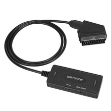 新品欧洲Scart转HDMI带线转换器Scart to hdmi 高清1080P视频转换