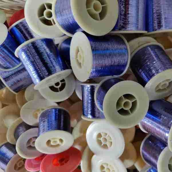 METALLIC YARN金膜剪切金属质感加细亮丝混彩纱面料混纺织物Lurex