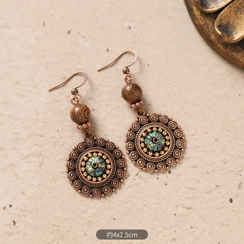 38-Wave round inlaid bronze