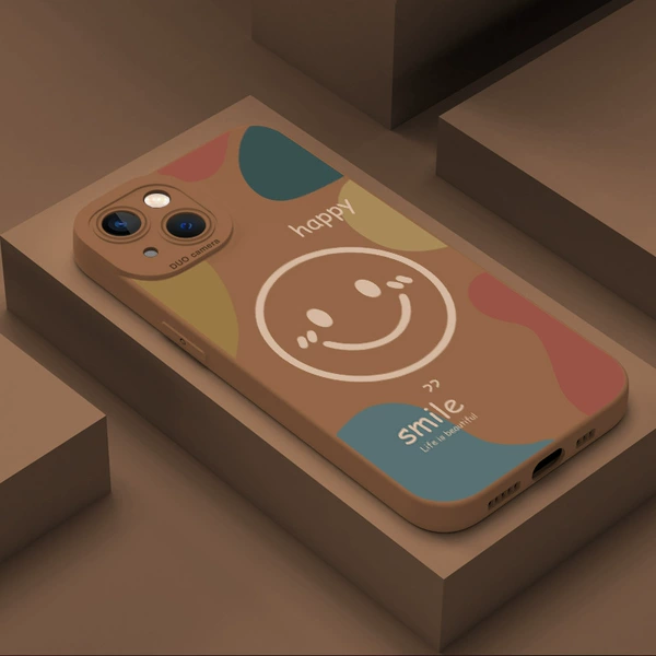 Brown -GH1585 color block smiley face white-silicone angel eye