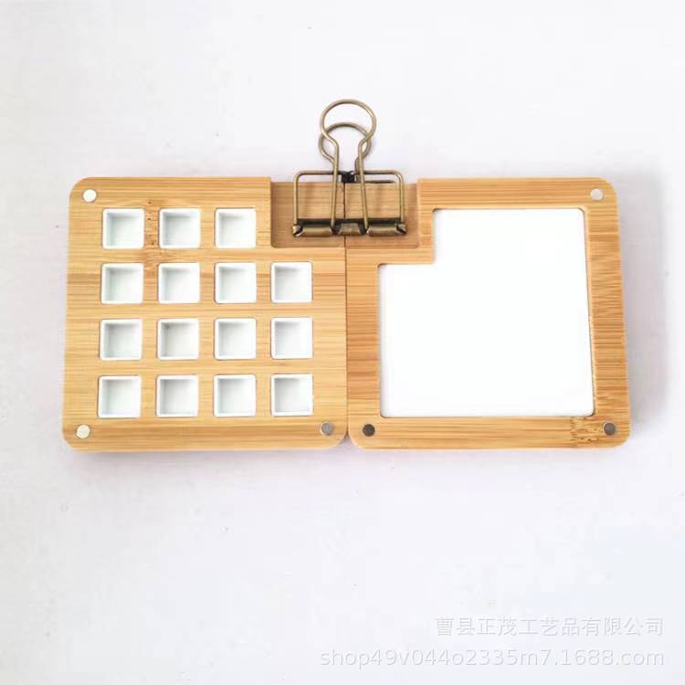 Color de madera 15 rejilla con rejilla blanca con clip de oro de bronce