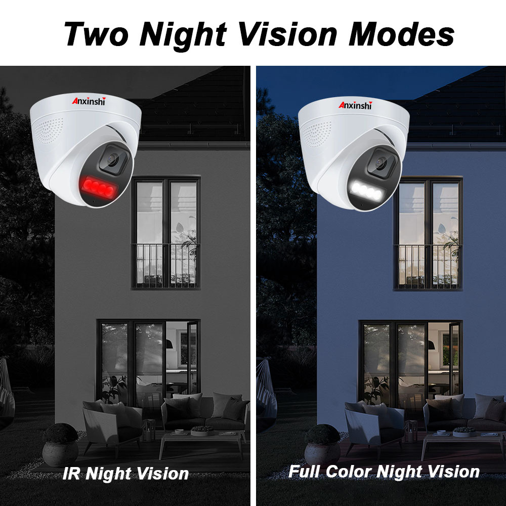 8CH Kamera Kiti Su Geçirmez Tam Renkli Ip Cctv POE Kamera APP Üzerinden Uzaktan İzleme ve Oynatma