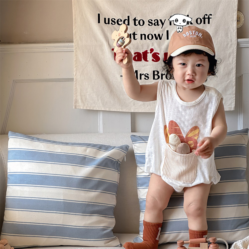 Verano versión coreana de la ropa de pedo para bebé 0-2 años, ropa de gatear para hombre, ropa de bebé informal, mono delgado