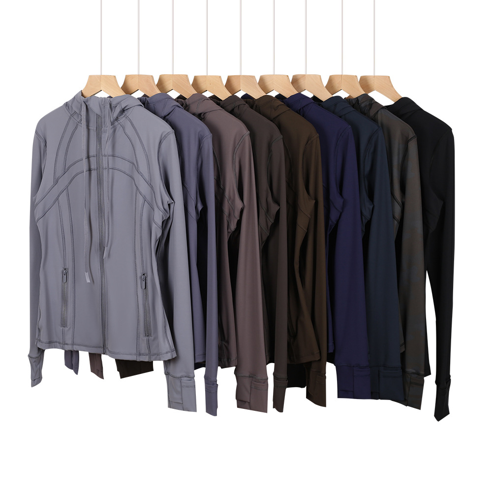 Women's Clothing Slim Fit Hooded Jacket For Women Zipper Cardigan Fitness Top For Running Yoga Sports In Stock_ecoleips.com