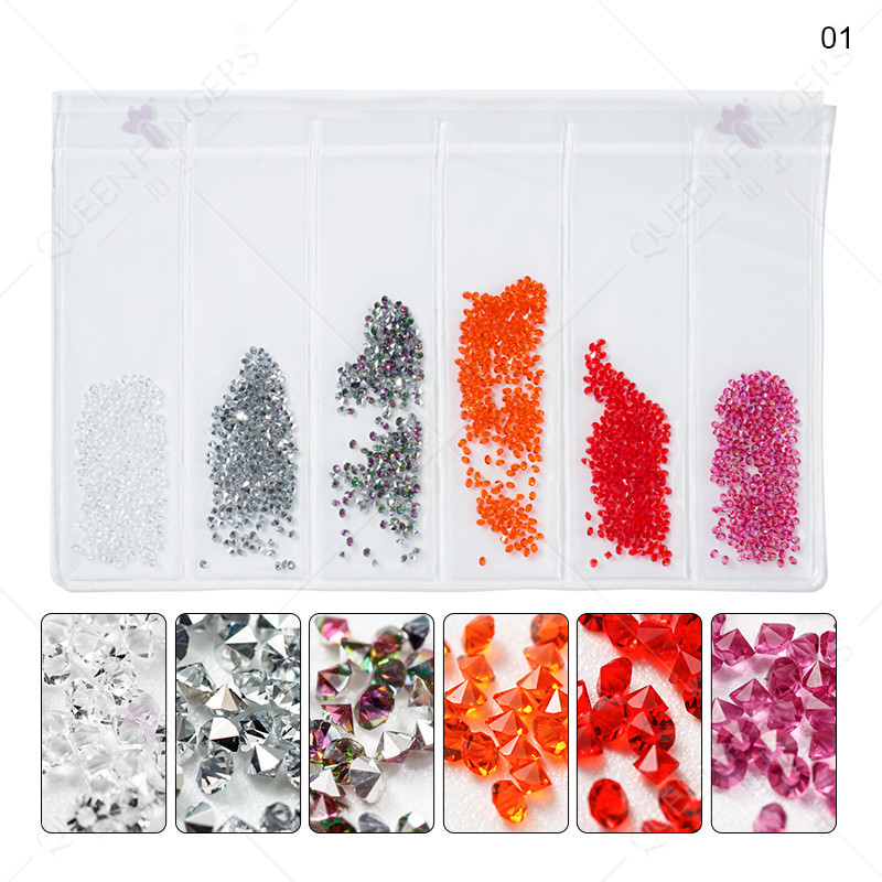 Joyería de uñas de cristal de uñas micro diamante uñas de cristal de diamante de arena Micro Grano micro diamante puntiagudo accesorios de Joyería de diamantes de fondo