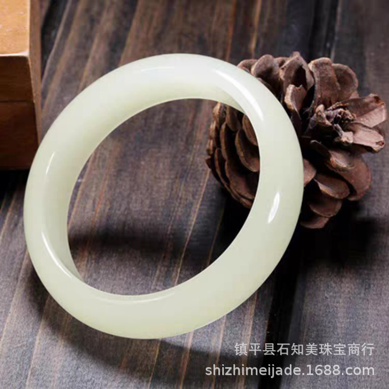 新疆外蒙古産の青白玉の平紐ブレスレット、女性用、高級模造和田玉、翡翠、玉器、玉ブレスレット、在庫あり、卸売|undefined